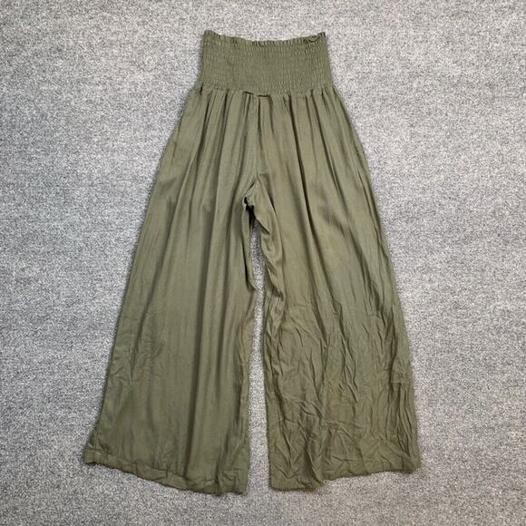 BB Dakota Pants Womens Extra Small Avocado Steve Madden Wide Leg Resort Trouser - Picture 9 of 13